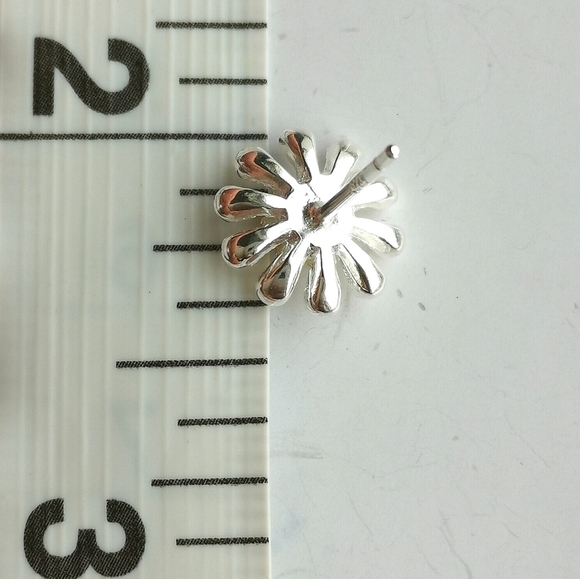 Sterling Silver 14k Gold Daisy Necklace Earring Set - Picture 12 of 13